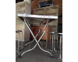 THANH LÝ 10 BÀN GHẾ ĂN INOX MỚI 90%